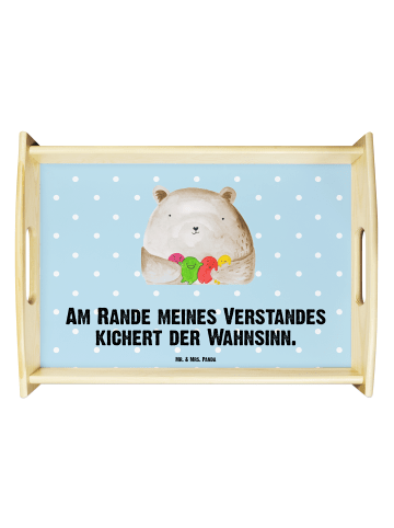 Mr. & Mrs. Panda betttablett Bär Gefühl mit Spruch in Blau Pastell