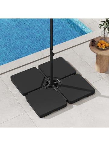 COSTWAY Sonnenschirmständer 4-teilig 60 Liter / 84 kg befüllbar in Schwarz
