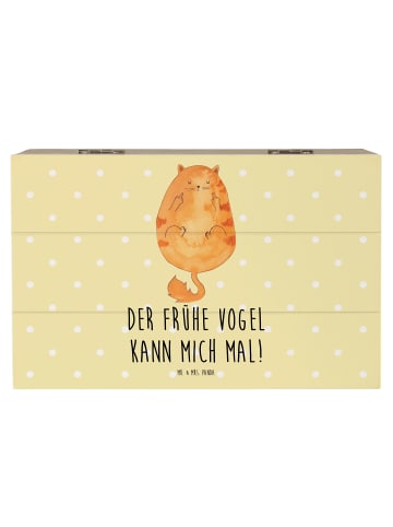 Mr. & Mrs. Panda Dekokiste Katze Frühaufsteher mit Spruch in Gelb Pastell