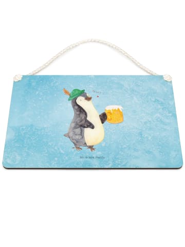 Mr. & Mrs. Panda Wanddeko Pinguin Bier ohne Spruch in Eisblau