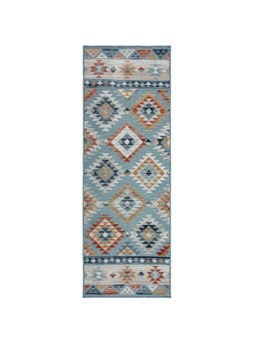 KADIMA DESIGN Outdoor Teppich Boho Orientalisch, Terrasse schmutzabweisend in Blau