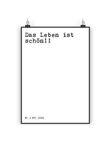 Mr. & Mrs. Panda Bild Das Leben ist schön!!... mit Spruch in Weiß