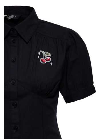 Queen Kerosin Queen Kerosin Bluse Cherry in schwarz