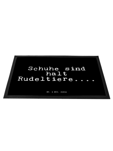 Mr. & Mrs. Panda Fußmatte Schuhe sind halt Rudeltiere....... mit... in Schwarz