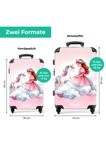 NoBoringSuitCases Suitcase, Handgepäck, Koffer, Trolley, Reisekoffer Rosa Einhorn- und