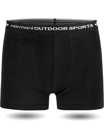 Normani Outdoor Sports 2er Pack Herren Merino Boxershorts Unterhose in Schwarz