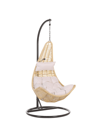 Beliani Hängesessel ATRI II in Braun/Schwarz/Beige - (W) 95 x (H) 200 x (L) 95 cm