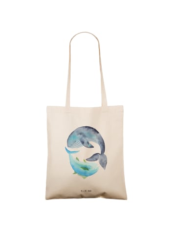 Mr. & Mrs. Panda Shopping Tasche Walfisch Thunfisch ohne Spruch in Creme