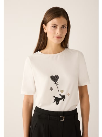 More & More softes Halbarmshirt, Herzprint in offwhite