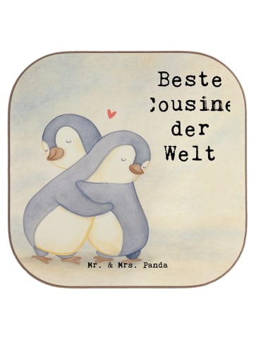 Mr. & Mrs. Panda Untersetzer für Gläser Pinguin Beste Cousine de... in Weiß