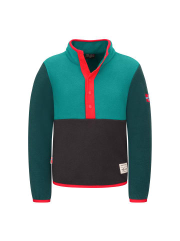 Trollkids Fleece Pullover Flekkefjord in dark cyan