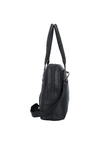 Plevier Structure Canton Schultertasche Leder 44 cm Laptopfach in schwarz