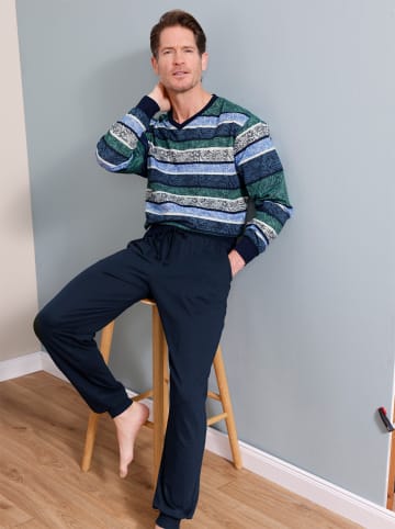 hajo Schlafanzug in marine-ozean-bedruckt