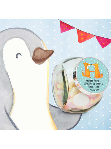 Mr. & Mrs. Panda keksglas Füchse Liebe mit Spruch in Türkis Pastell