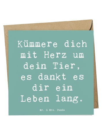 Mr. & Mrs. Panda Glückwunschkarte Spruch Haustiere pflegen mit S... in Meeresbrise