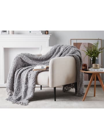 Beliani Kuscheldecke VELLA in Grau - (W) 150 x (H) 3 x (L) 200 cm