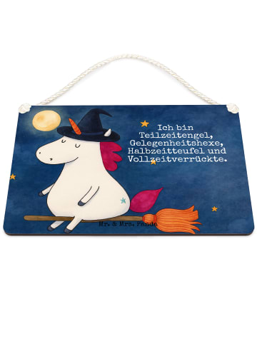 Mr. & Mrs. Panda Deko Schild Einhorn Hexe Design mit Spruch in Weiß