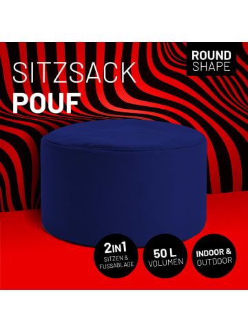 Lumaland Sitzsack-Hocker Pouf rund 50l navyblau  Blau
