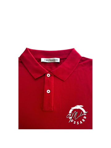 Trussardi Beachwear Hellblau Rot Baumwolle Herren Polo Hemd