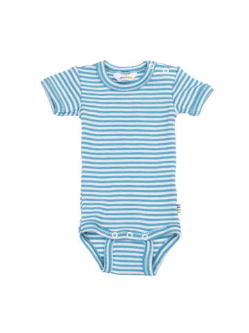 Joha Kurzarmbody aus Merinowolle/Seide in blue