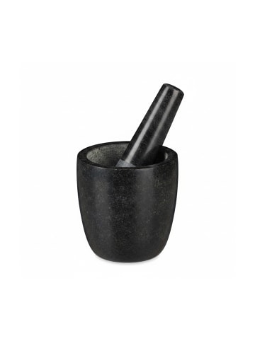 relaxdays Mörser mit Stößel in Schwarz - Ø 13 cm