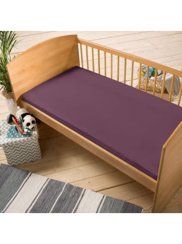 Erwin Müller Single-Jersey Kinder-Spannbettlaken im 2er-Pack Murnau in aubergine