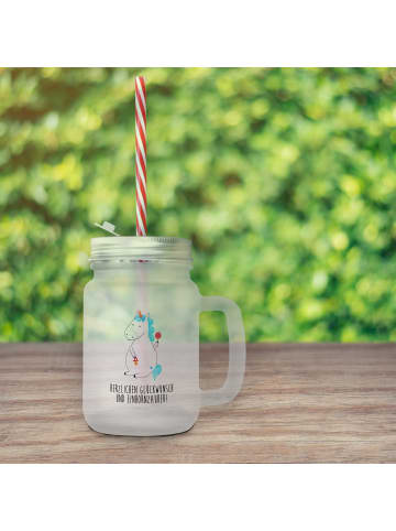 Mr. & Mrs. Panda Limonadenglas Einhorn Baby mit Spruch in Transparent