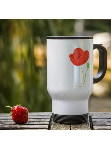 Mr. & Mrs. Panda Becher Blume Mohnblume ohne Spruch in Weiß