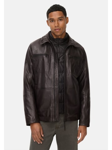 Camel Active Lederjacke mit Steppfutter in Dunkelbraun