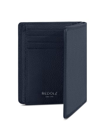 Redolz Leather Essentials HF Geldbörse RFID Leder 9,5 cm ausklappbar in navy