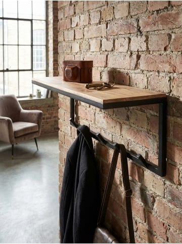 KADIMA DESIGN Design Wandgarderobe Massivholz / Metall 70x27x30 cm