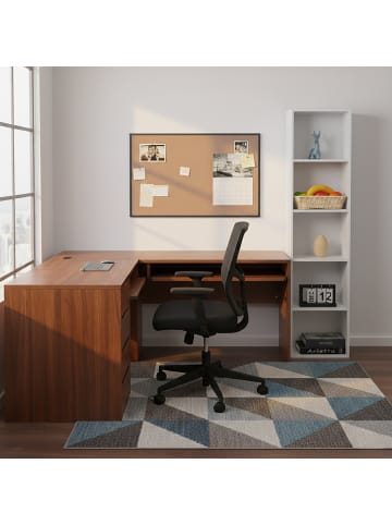 relaxdays Bücherregal in Weiß - (B)32 x (H)132 x (T)24 cm