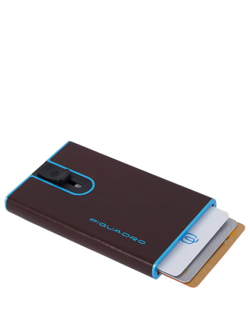 Piquadro Blue Square - Kreditkartenetui 11cc 10 cm RFID in mahogany