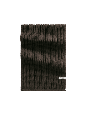 Marc O'Polo Rippstrickschal aus Bio-Baumwolle und recyceltem Polyester in Burnt Coffee