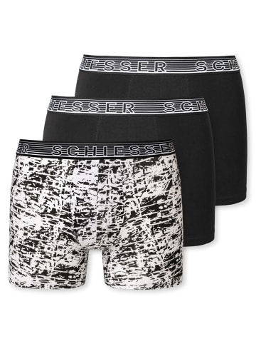 Schiesser Boxershort 3er Pack in Schwarz/Weiß