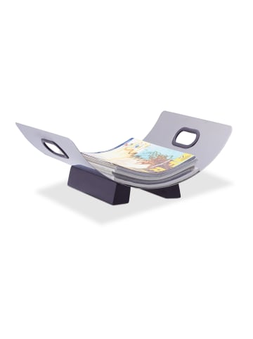 relaxdays Kaminholzkorb in Silber - (B)41 x (H)16 x (T)33 cm