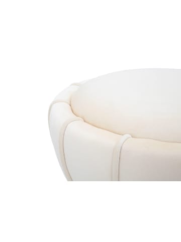 Mauro Ferretti Beigefarbener, gepolsterter Pouf aus Stoff, Ø 40 x 44 cm