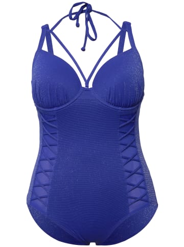 Ulla Popken Badeanzug in royal blau