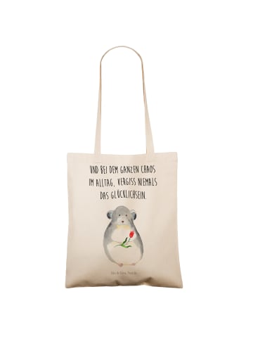 Mr. & Mrs. Panda Shopper Bag Chinchilla Blume mit Spruch in Creme