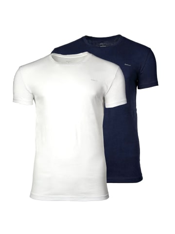 Gant T-Shirt 2er Pack in Marineblau/Weiß