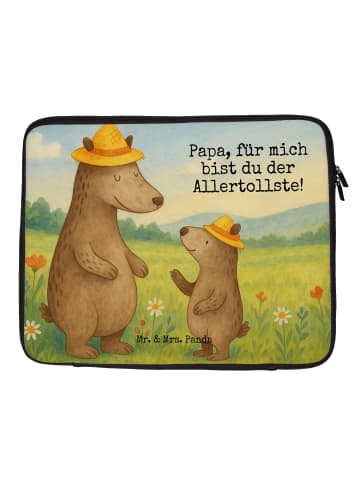 Mr. & Mrs. Panda Laptoptasche Bären mit Hut Design mit Spruch in Weiß