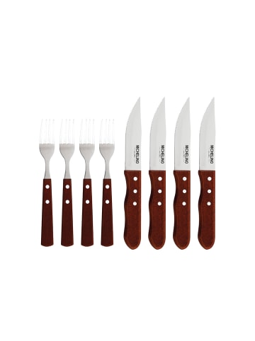 Michelino Michelino 8-tlg. Jumbo Steakbesteck Set Besteckset in Silber