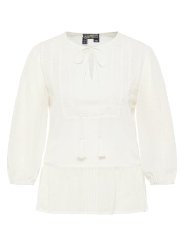 DreiMaster Damen Blusenshirt Mit Spitze in WOLLWEISS