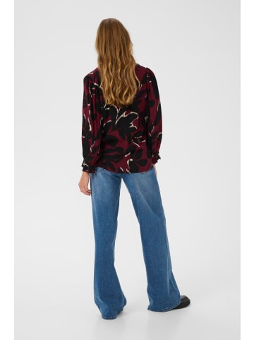 Kaffe Bluse langarm KAlinda Regular fit in Windsor Wine/Black Flower
