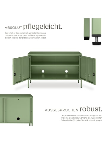 tectake Sideboard mit 2 Türen, Magnetverschluss, verstellbarer Boden