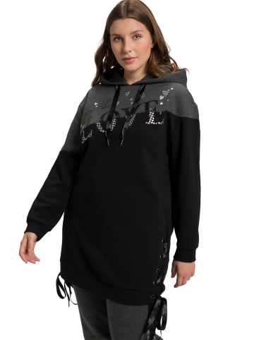 Ulla Popken Hoodie-Shirt in schwarz