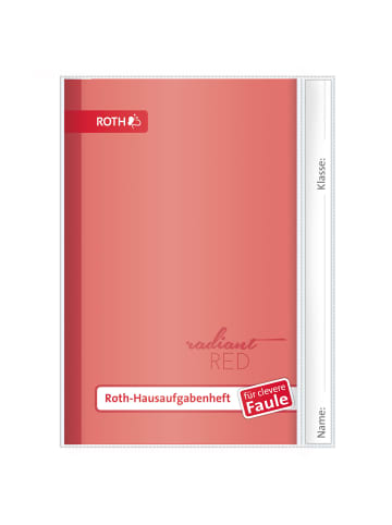 ROTH Hausaufgabenheft Unicolor für clevere Faule, Pure Red in Rot