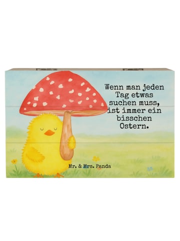 Mr. & Mrs. Panda Erinnerungsbox Küken Fliegenpilz Design mit Spruch in Weiß