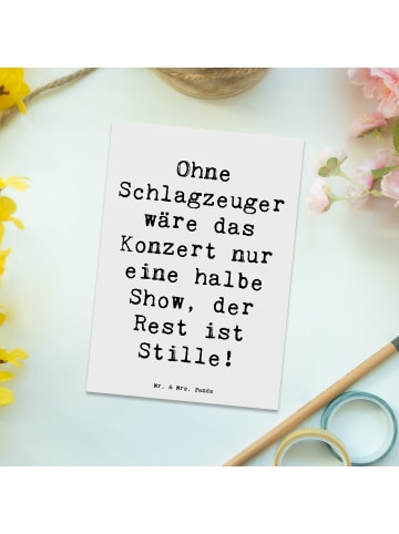 Mr. & Mrs. Panda Postkarte Spruch Schlagzeug Konzert mit Spruch in Weiß