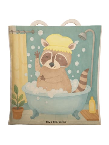 Mr. & Mrs. Panda Tote Bag Waschbär Design ohne Spruch in Weiß